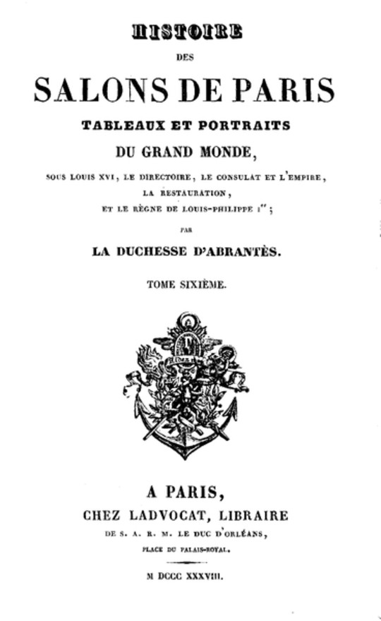 Histoire des salons de Paris (Tome 4/6) by duchesse d' Laure Junot Abrantès