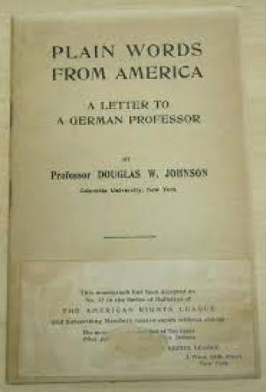 Plain Words from America: A Letter to a German Professor (1917) by Johnson